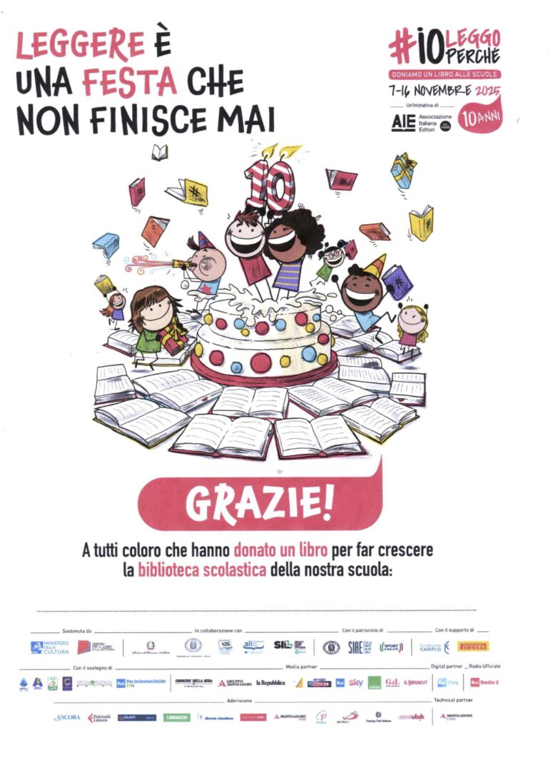 Scopri di più sull'articolo INIZIATIVA IO LEGGO PERCHÉ 2025 –Ringraziamenti